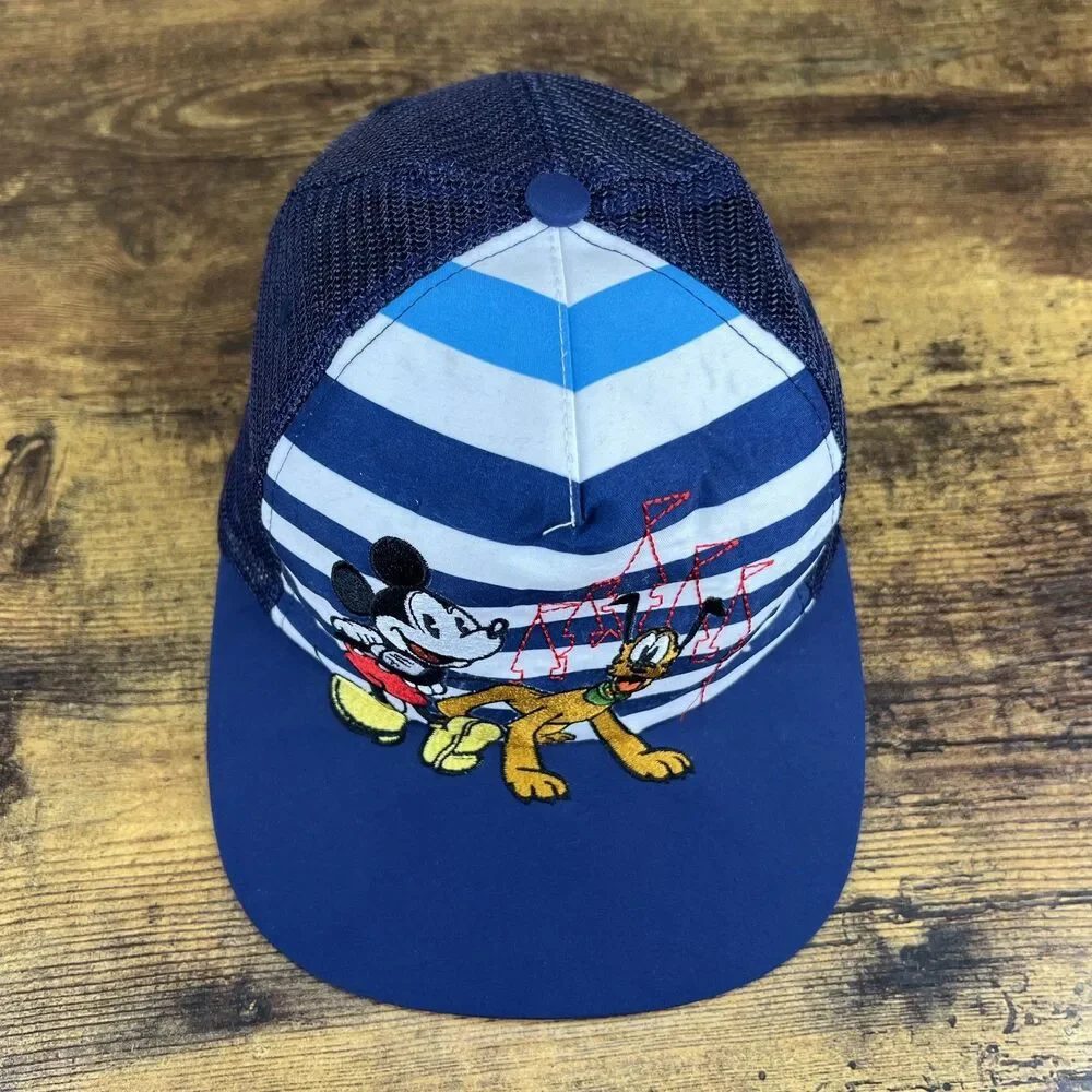 Disney Parks Youth Snapback Embroidered Adjustable Hat Trucker Mesh Cap
